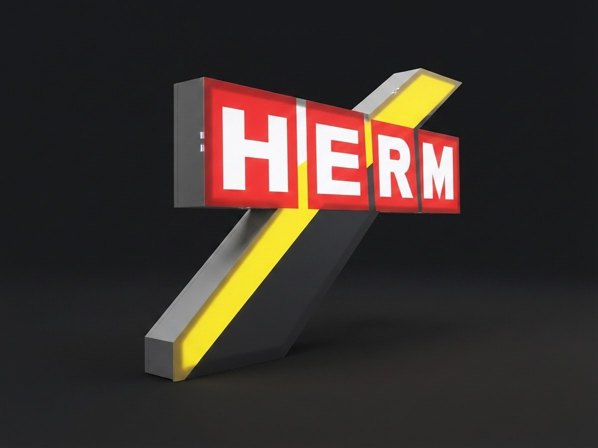 HERM — verschachtelte leuchtende Kuben mit Diagonale